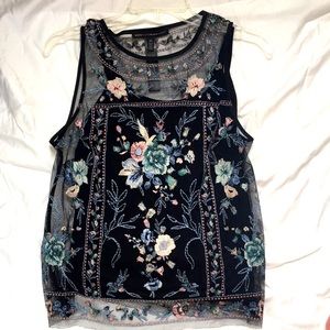 Embroidered shirt with cami